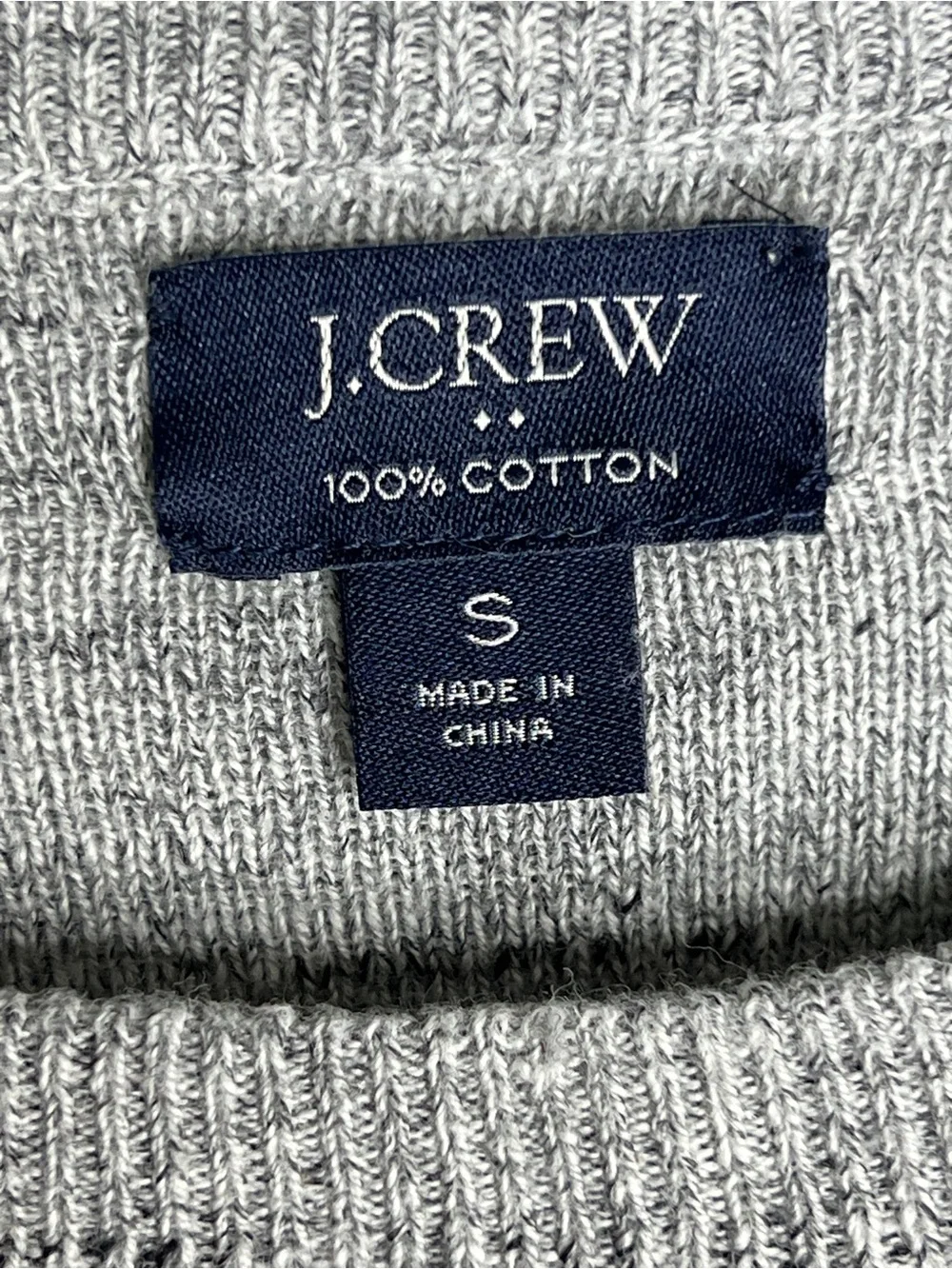 J. Crew 100% Cotton Crew Neck Sweater Gray